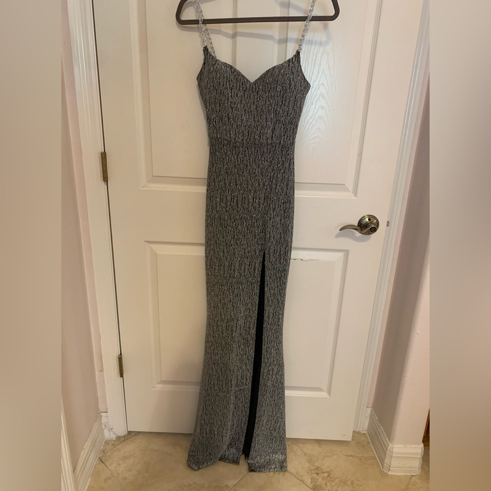 Silver prom dress